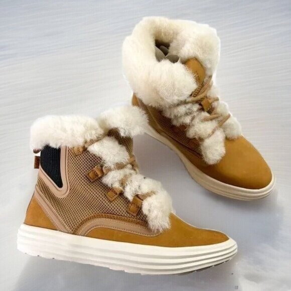 Mark Nason Boots womens 6 Shogun Nellie Shearling Nuback Leather Lace Up - Picture 1 of 14
